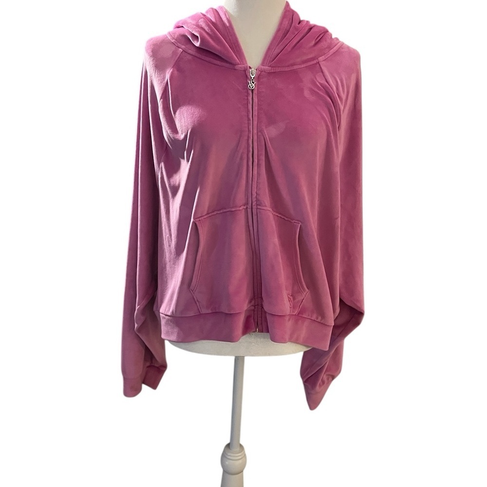 Victoria's Secret Fuchsia Velour Zip-Up Sweatshirt Size XXL